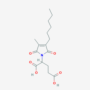 molecular formula C16H23NO6 B2434240 2-(3-Hexyl-4-methyl-2,5-dioxopyrrol-1-yl)pentanedioic acid CAS No. 2431889-83-5