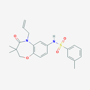 molecular formula C21H24N2O4S B2434260 N-(5-烯丙-3,3-二甲基-4-氧代-2,3,4,5-四氢苯并[b][1,4]恶杂环-7-基)-3-甲基苯磺酰胺 CAS No. 922024-55-3