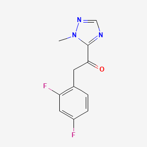 molecular formula C11H9F2N3O B2434264 2-(2,4-Difluorophenyl)-1-(2-methyl-1,2,4-triazol-3-yl)ethanone CAS No. 1995498-11-7
