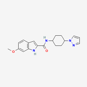 molecular formula C19H22N4O2 B2434267 6-methoxy-N-[4-(1H-pyrazol-1-yl)cyclohexyl]-1H-indole-2-carboxamide CAS No. 2097897-30-6
