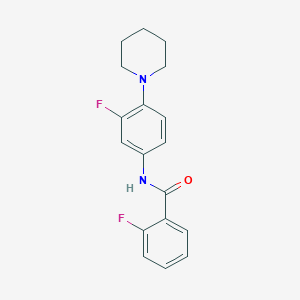 2-fluoro-N-[3-fluoro-4-(piperidin-1-yl)phenyl]benzamide