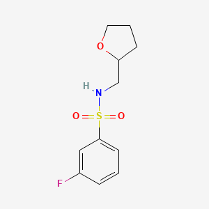 molecular formula C11H14FNO3S B2434272 3-fluoro-N-(oxolan-2-ylmethyl)benzenesulfonamide CAS No. 1386282-22-9