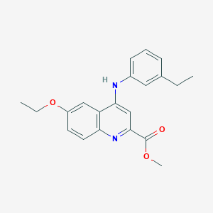 molecular formula C21H22N2O3 B2434274 2-({2-[4-(3-Methylphenyl)piperazin-1-yl]-2-oxoethyl}thio)-3-[(3-methylphenyl)thio]pyrazine CAS No. 1207012-87-0