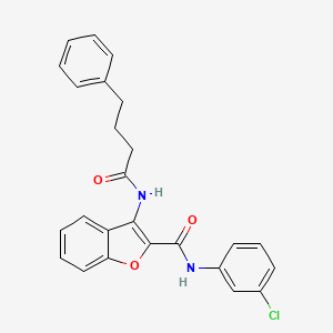 molecular formula C25H21ClN2O3 B2434276 N-(3-chlorophenyl)-3-(4-phenylbutanamido)benzofuran-2-carboxamide CAS No. 888440-51-5