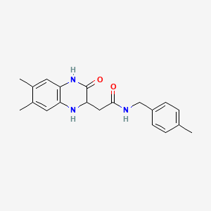 molecular formula C20H23N3O2 B2434277 2-(6,7-dimethyl-3-oxo-1,2,3,4-tetrahydroquinoxalin-2-yl)-N-(4-methylbenzyl)acetamide CAS No. 1009431-70-2