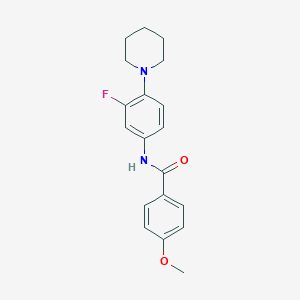 molecular formula C19H21FN2O2 B243428 N-[3-fluoro-4-(1-piperidinyl)phenyl]-4-methoxybenzamide 