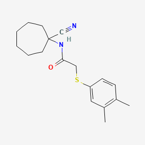 molecular formula C18H24N2OS B2434287 N-(1-cyanocycloheptyl)-2-[(3,4-dimethylphenyl)sulfanyl]acetamide CAS No. 1210939-32-4