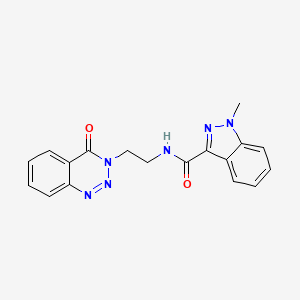 molecular formula C18H16N6O2 B2434293 1-methyl-N-(2-(4-oxobenzo[d][1,2,3]triazin-3(4H)-yl)ethyl)-1H-indazole-3-carboxamide CAS No. 2034505-46-7