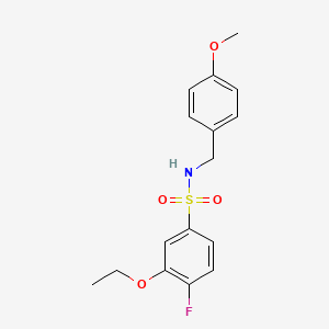 molecular formula C16H18FNO4S B2434294 3-ethoxy-4-fluoro-N-(4-methoxybenzyl)benzenesulfonamide CAS No. 825608-74-0