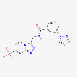 3-(1H-pyrazol-1-yl)-N-((7-(trifluoromethyl)-[1,2,4]triazolo[4,3-a]pyridin-3-yl)methyl)benzamide