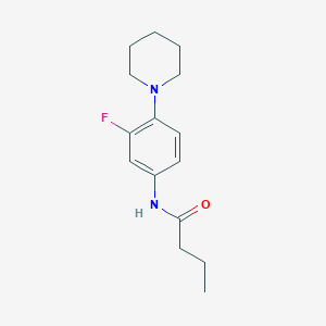 molecular formula C15H21FN2O B243430 N-[3-fluoro-4-(1-piperidinyl)phenyl]butanamide 