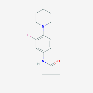 molecular formula C16H23FN2O B243431 N-[3-fluoro-4-(1-piperidinyl)phenyl]-2,2-dimethylpropanamide 