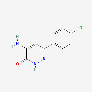 molecular formula C10H8ClN3O B2434314 4-amino-6-(4-chlorophenyl)pyridazin-3(2{H})-one CAS No. 893760-58-2