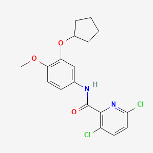 3,6-dichloro-N-[3-(cyclopentyloxy)-4-methoxyphenyl]pyridine-2-carboxamide