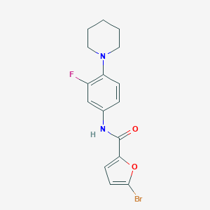 molecular formula C16H16BrFN2O2 B243432 5-bromo-N-[3-fluoro-4-(1-piperidinyl)phenyl]-2-furamide 