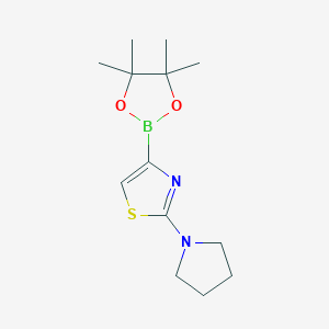 molecular formula C13H21BN2O2S B2434320 2-(Pyrrolidin-1-yl)thiazole-4-boronic acid pinacol ester CAS No. 1046794-15-3