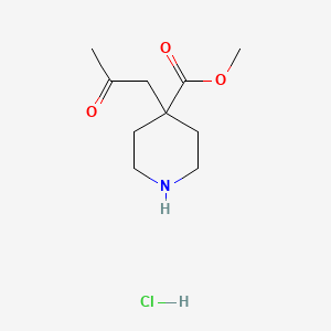 molecular formula C10H18ClNO3 B2434322 盐酸甲基4-(2-氧代丙基)哌啶-4-羧酸酯 CAS No. 2230803-56-0