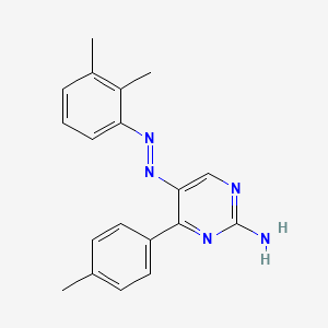 molecular formula C19H19N5 B2434328 5-[2-(2,3-二甲苯基)偶氮基]-4-(4-甲苯基)-2-嘧啶胺 CAS No. 338414-18-9