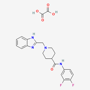 molecular formula C22H22F2N4O5 B2434329 1-((1H-benzo[d]imidazol-2-yl)methyl)-N-(3,4-difluorophenyl)piperidine-4-carboxamide oxalate CAS No. 1351621-68-5