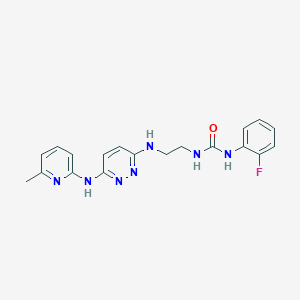 molecular formula C19H20FN7O B2434333 1-(2-氟苯基)-3-(2-((6-((6-甲基吡啶-2-基)氨基)嘧啶-3-基)氨基)乙基)脲 CAS No. 1021259-66-4