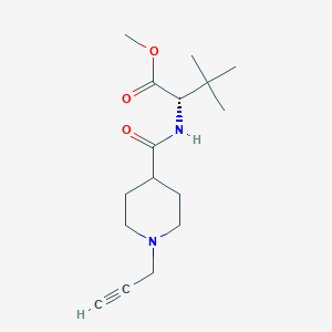 molecular formula C16H26N2O3 B2434337 甲基(2S)-3,3-二甲基-2-[(1-丙-2-炔基哌啶-4-羰基)氨基]丁酸酯 CAS No. 1385463-27-3