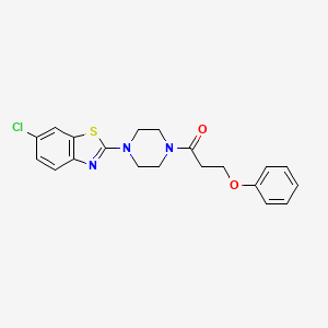 molecular formula C20H20ClN3O2S B2434340 1-[4-(6-Chloro-1,3-benzothiazol-2-yl)pipérazin-1-yl]-3-phénoxypropan-1-one CAS No. 897471-44-2