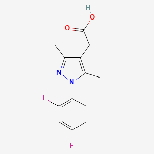 molecular formula C13H12F2N2O2 B2434344 2-[1-(2,4-ジフルオロフェニル)-3,5-ジメチル-1H-ピラゾール-4-イル]酢酸 CAS No. 926239-71-6