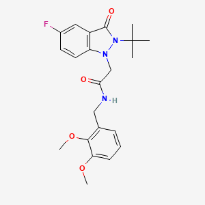 2-(2-(tert-butyl)-5-fluoro-3-oxo-2,3-dihydro-1H-indazol-1-yl)-N-(2,3-dimethoxybenzyl)acetamide