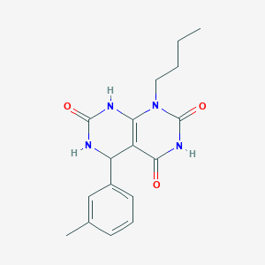 molecular formula C17H20N4O3 B2434351 1-butyl-5-(m-tolyl)-5,6-dihydropyrimido[4,5-d]pyrimidine-2,4,7(1H,3H,8H)-trione CAS No. 1172517-28-0