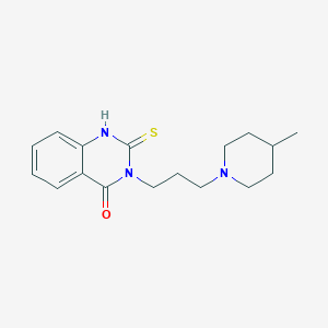 molecular formula C17H23N3OS B2434352 3-[3-(4-methylpiperidin-1-yl)propyl]-2-thioxo-2,3-dihydroquinazolin-4(1H)-one CAS No. 443352-76-9