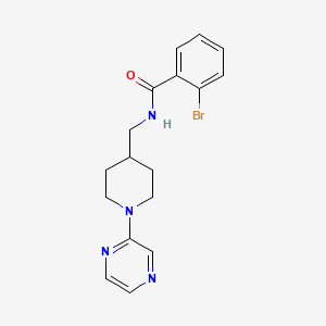 molecular formula C17H19BrN4O B2434353 2-溴-N-((1-(吡嗪-2-基)哌啶-4-基)甲基)苯甲酰胺 CAS No. 1396795-27-9