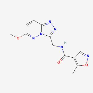 molecular formula C12H12N6O3 B2434356 N-((6-methoxy-[1,2,4]triazolo[4,3-b]pyridazin-3-yl)methyl)-5-methylisoxazole-4-carboxamide CAS No. 2320641-99-2