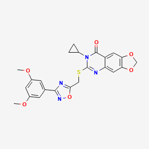 molecular formula C23H20N4O6S B2434358 1-{4-[(cyclopropylcarbonyl)amino]phenyl}-N-(tetrahydrofuran-2-ylmethyl)cyclopropanecarboxamide CAS No. 1112027-96-9