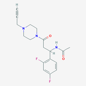 molecular formula C18H21F2N3O2 B2434368 N-[1-(2,4-Difluorophenyl)-3-oxo-3-(4-prop-2-ynylpiperazin-1-yl)propyl]acetamide CAS No. 1436108-74-5