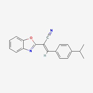 (2E)-2-(1,3-benzoxazol-2-yl)-3-[4-(propan-2-yl)phenyl]prop-2-enenitrile