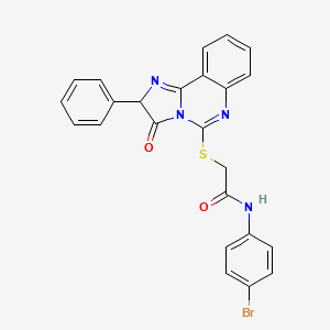 molecular formula C24H17BrN4O2S B2434377 N-(4-溴苯基)-2-((3-氧代-2-苯基-2,3-二氢咪唑并[1,2-c]喹唑啉-5-基)硫代)乙酰胺 CAS No. 1053146-23-8