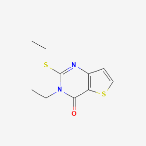 molecular formula C10H12N2OS2 B2434379 3-ethyl-2-(ethylsulfanyl)thieno[3,2-d]pyrimidin-4(3H)-one CAS No. 1326926-80-0