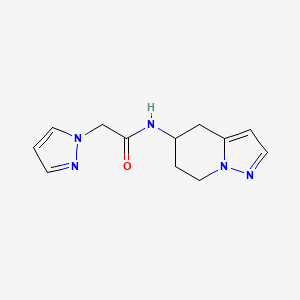 molecular formula C12H15N5O B2434380 2-(1H-ピラゾール-1-イル)-N-{4H,5H,6H,7H-ピラゾロ[1,5-a]ピリジン-5-イル}アセトアミド CAS No. 2034588-36-6