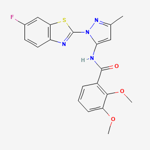 molecular formula C20H17FN4O3S B2434386 N-(1-(6-fluorobenzo[d]thiazol-2-yl)-3-methyl-1H-pyrazol-5-yl)-2,3-dimethoxybenzamide CAS No. 1171914-77-4
