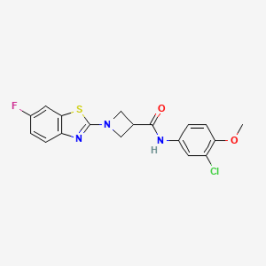 molecular formula C18H15ClFN3O2S B2434388 N-(3-chloro-4-methoxyphenyl)-1-(6-fluorobenzo[d]thiazol-2-yl)azetidine-3-carboxamide CAS No. 1396626-88-2