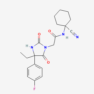molecular formula C20H23FN4O3 B2434390 N-(1-cyanocyclohexyl)-2-[4-ethyl-4-(4-fluorophenyl)-2,5-dioxoimidazolidin-1-yl]acetamide CAS No. 926612-98-8