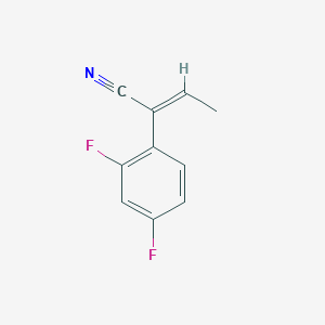 molecular formula C10H7F2N B2434391 (2E)-2-(2,4-二氟苯基)丁-2-烯腈 CAS No. 1417644-30-4
