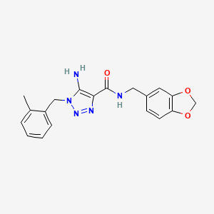 molecular formula C19H19N5O3 B2434401 5-amino-N-(1,3-benzodioxol-5-ylmethyl)-1-[(2-methylphenyl)methyl]triazole-4-carboxamide CAS No. 899738-10-4