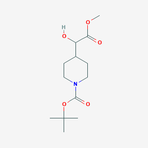 molecular formula C13H23NO5 B2434402 4-(1-羟基-2-甲氧基-2-氧代乙基)哌啶-1-甲酸叔丁酯 CAS No. 2120439-13-4