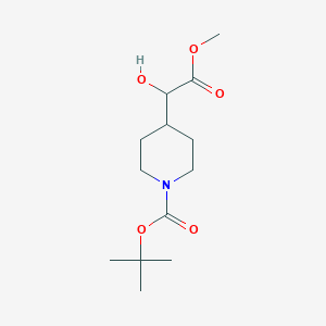 molecular formula C13H23NO5 B2434402 叔丁基4-(1-羟基-2-甲氧基-2-氧代乙基)哌啶-1-羧酸酯 CAS No. 2120439-13-4