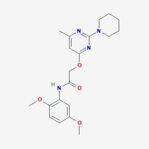 molecular formula C20H26N4O4 B2434410 N-(2,5-dimethoxyphenyl)-2-((6-methyl-2-(piperidin-1-yl)pyrimidin-4-yl)oxy)acetamide CAS No. 1031961-40-6