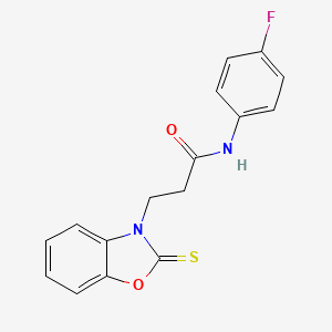 molecular formula C16H13FN2O2S B2434412 N-(4-fluorophenyl)-3-(2-thioxo-1,3-benzoxazol-3(2H)-yl)propanamide CAS No. 452062-43-0