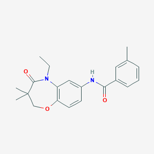 molecular formula C21H24N2O3 B2434415 N-(5-ethyl-3,3-dimethyl-4-oxo-2,3,4,5-tetrahydrobenzo[b][1,4]oxazepin-7-yl)-3-methylbenzamide CAS No. 921863-25-4