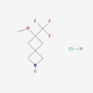 molecular formula C8H13ClF3NO B2434423 6-Methoxy-6-(trifluoromethyl)-2-azaspiro[3.3]heptane;hydrochloride CAS No. 2361644-13-3