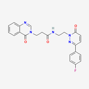 molecular formula C23H20FN5O3 B2434430 N-(2-(3-(4-fluorophenyl)-6-oxopyridazin-1(6H)-yl)ethyl)-3-(4-oxoquinazolin-3(4H)-yl)propanamide CAS No. 1226435-69-3
